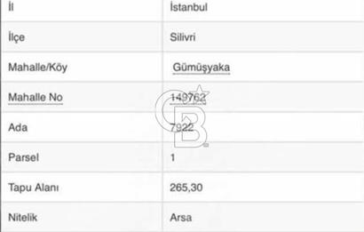 Silivri Gümüşyaka’da Satılık 269m2 Arsa