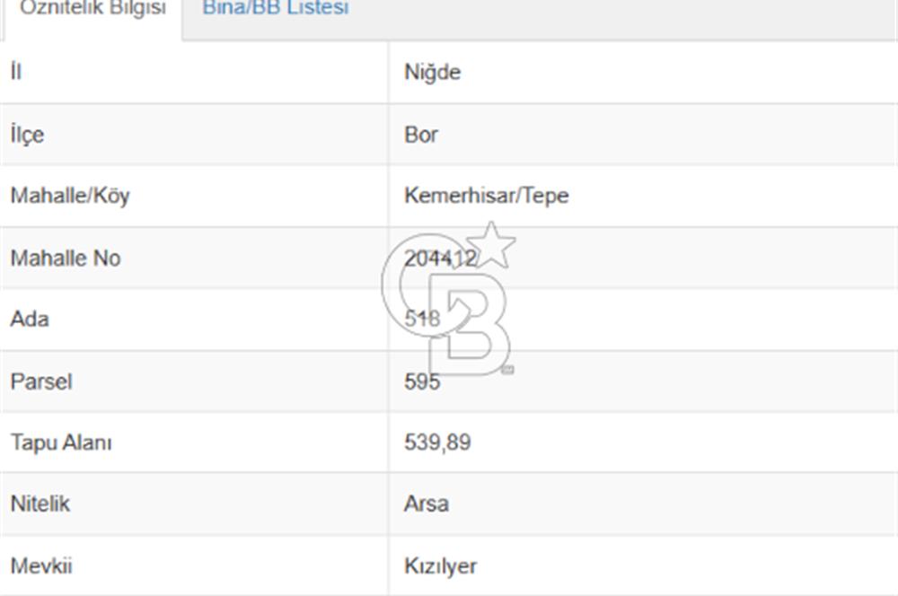 KEMERHİSAR TEPE'DE 540 M² 2 KATA İMARLI VİLLALIK ARSA