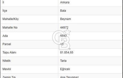 Beynam Ormanlarına Komşu Ankara Bala Yolu Üzerinde Satılık 500 m2 Hisse