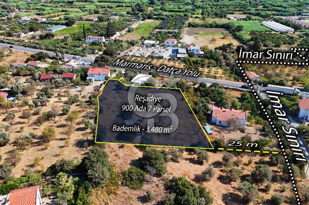 Datça Reşadiye'de İmar Sınırında 3.480 m² Bademlik