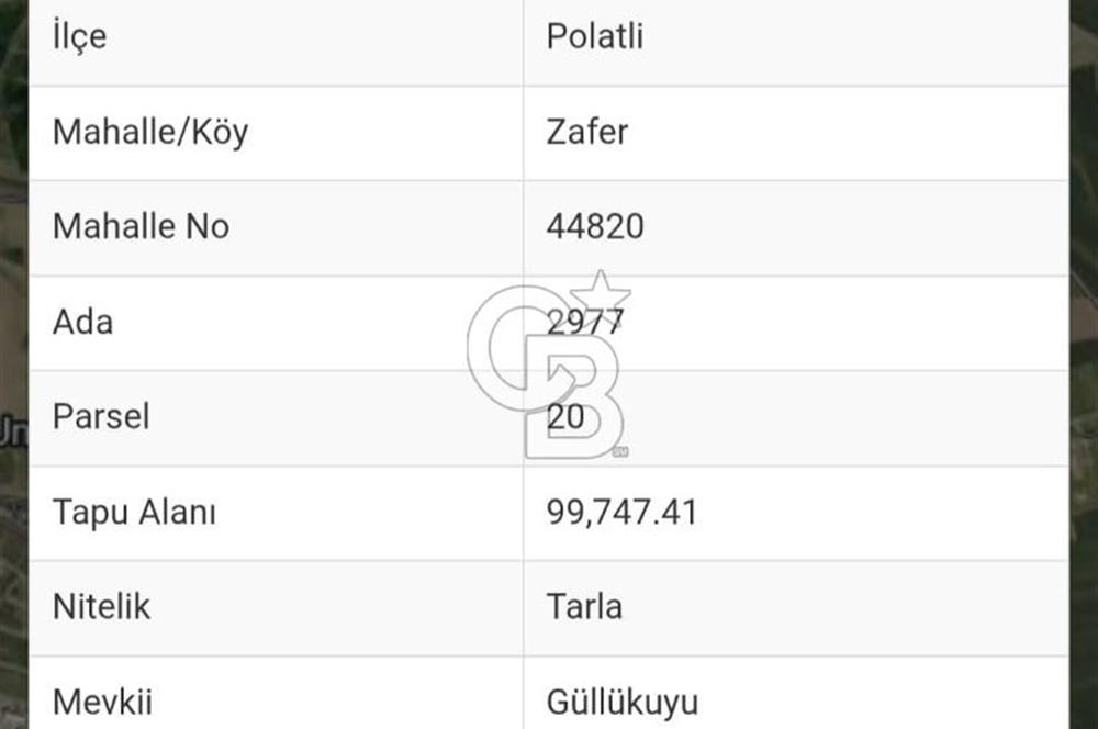 Polatlı da 1000 lik imarı onaylanmış satılık arsa