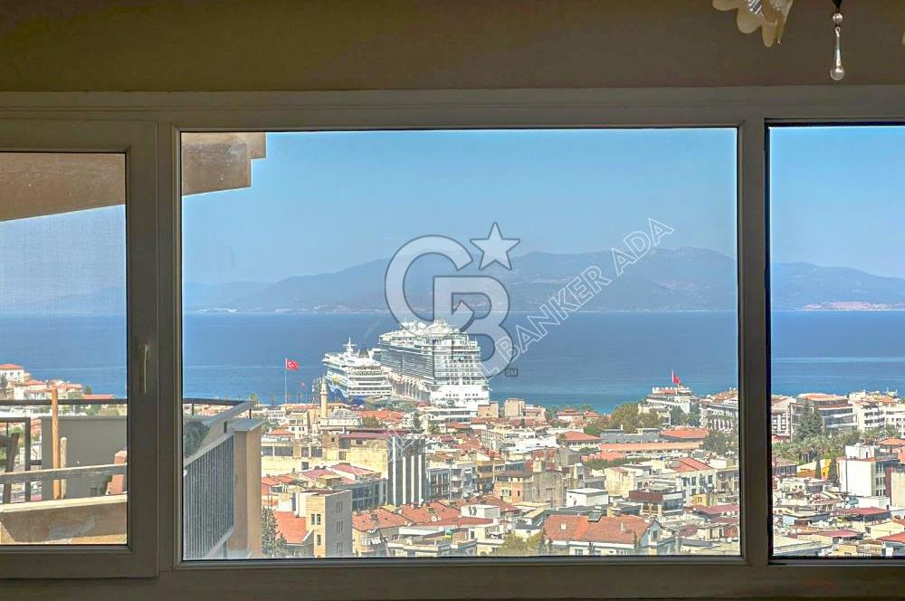 Kuşadası İkiçeşmelik te deniz manzaralı kiralık 2+1 daire