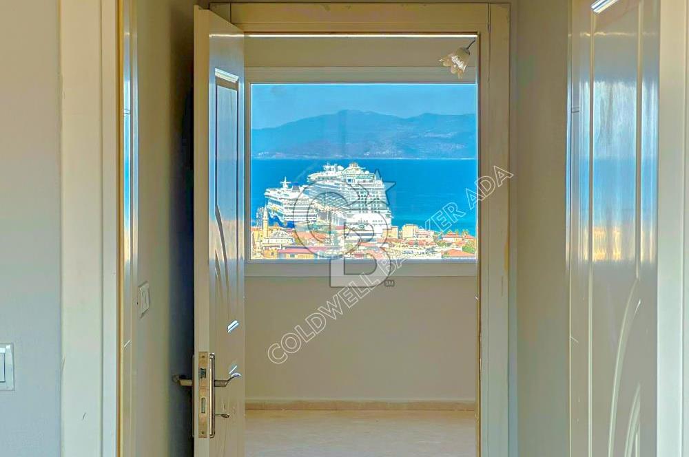 Kuşadası İkiçeşmelik te deniz manzaralı kiralık 2+1 daire