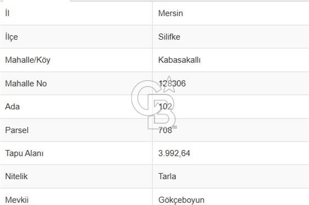 SİLİFKE KABASAKALLI'DA ANTALYA ÜZERİ SATILIK 3000 m² İMARLI ARSA