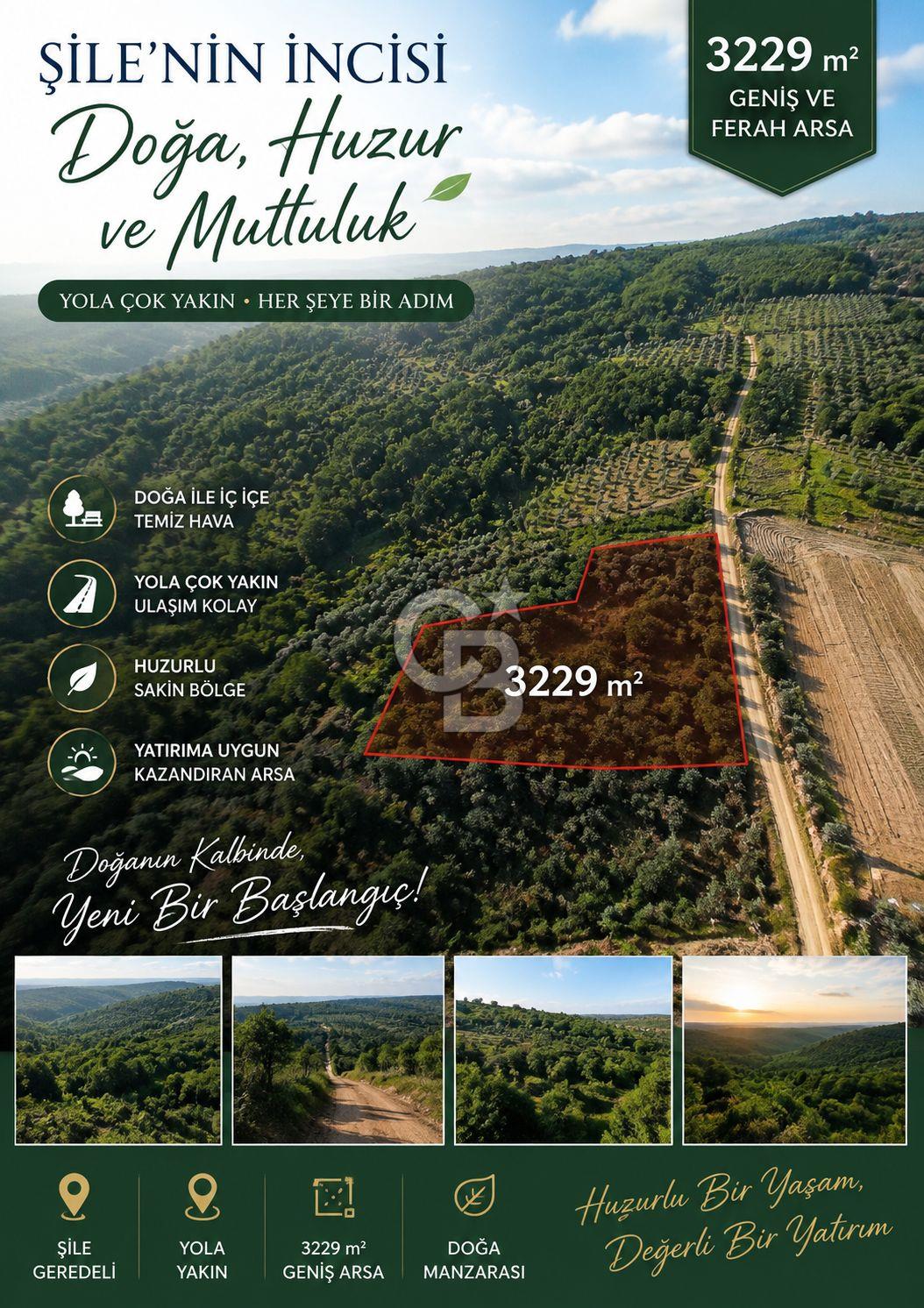 ŞİLE GEREDELİDE DOĞAYLA İÇ İÇE 3.229 M² GENİŞ ARAZİ