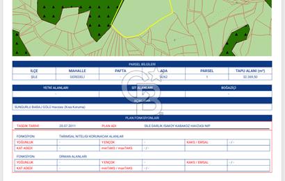 ŞİLE'DE 32.369 m² SATILIK FIRSAT! EKO-TURİZM & GLAMPINGE UYGUN