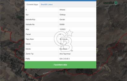 GÖLBAŞI GERDER'DE TOKİ YAKINI 1.000 M² YATIRIMLIK TARLA