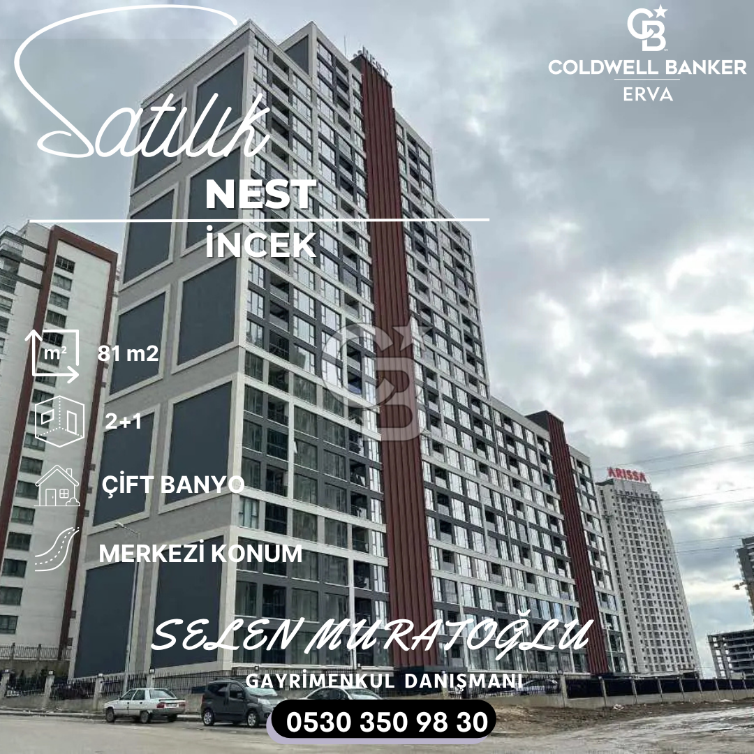 NEST İNCEK' te SATILIK 2+1 25m2 BAHÇELİ - 2 BANYO - K. OTOPARK