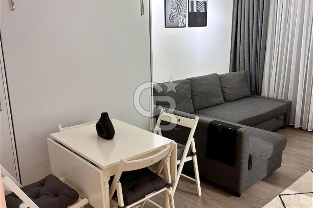 Folkart Time Sitesinde Bahçeli Eşyalı Kiralık 1+0 Stüdyo Daire