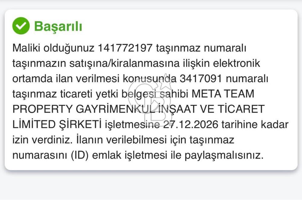 SATILIK 2+1 EBEVEYN BANYOLU DAİRE
