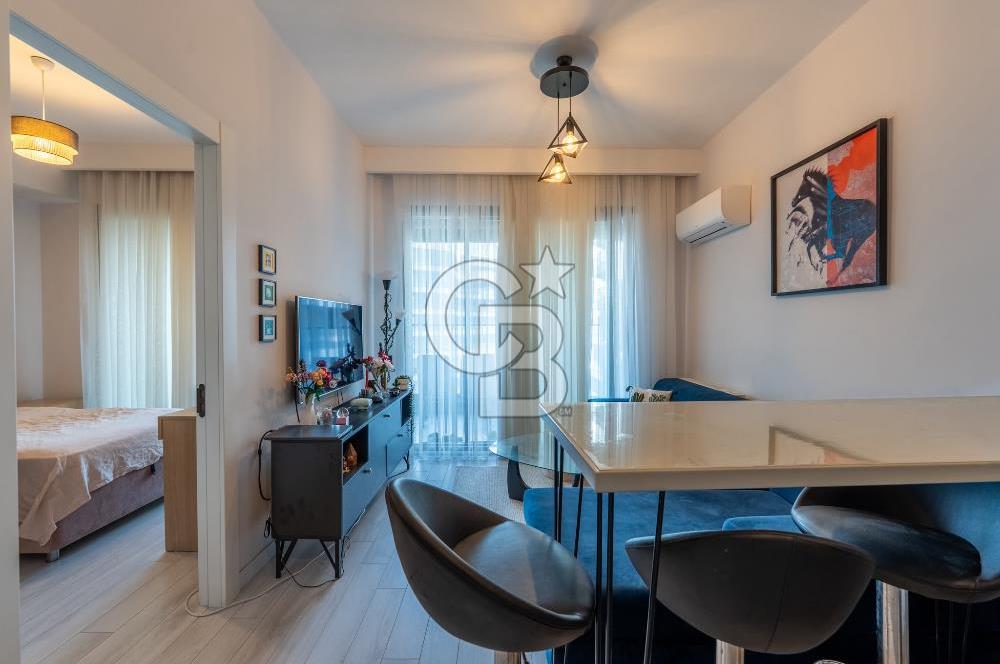 BORNOVA TRADE MARK Pİ SATILIK 1+1 LÜKS EŞYALI HAVUZ CEPHE