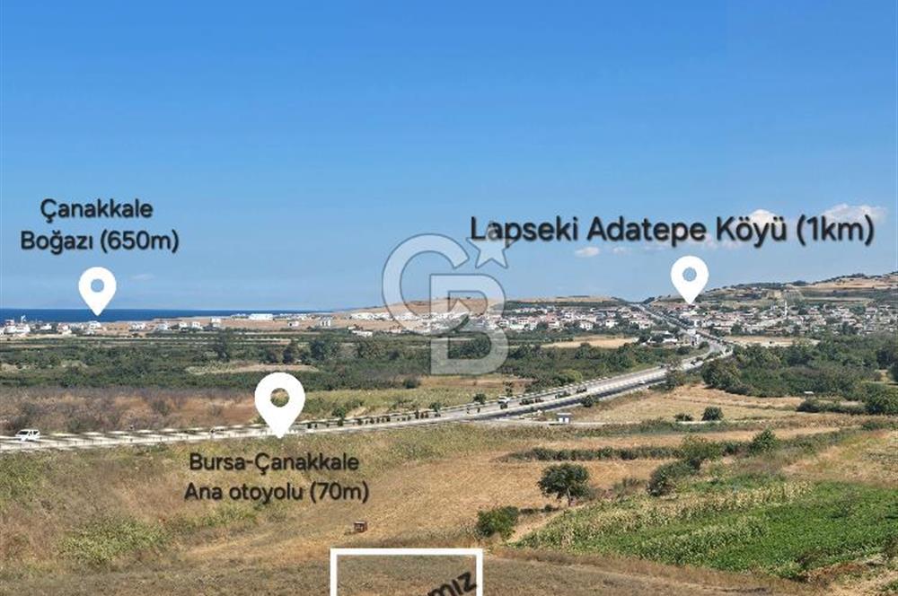 Çanakkale Lapseki Çardak'ta Satılık Deniz Manzaralı Arsa