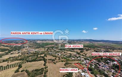 BİGA BEKİRLİ PARİON ANTİK KENTE YAKIN KÖYİÇİ EMSAL 0,80 MUHTEŞEM KONUMLU ARSA 