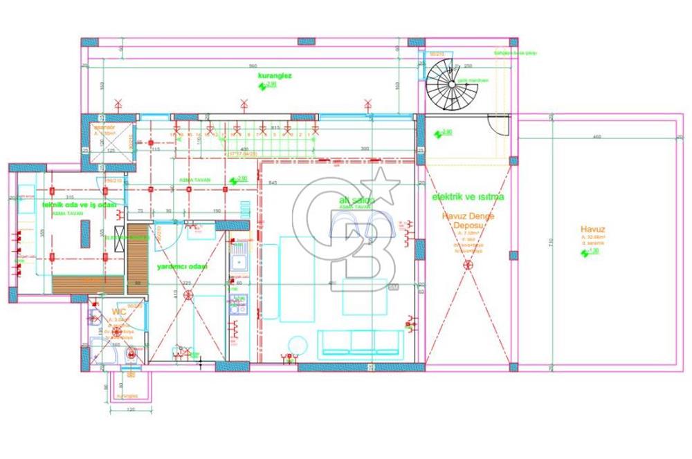 Tuzla Sahilde 275 m2 Havuzlu 4+2 Yeni Kiralık Triplex Villa