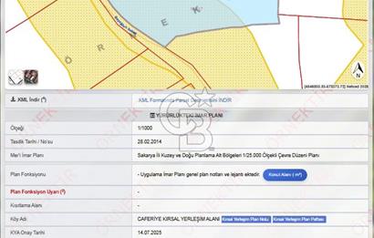 CB ENVOY SAKARYA KOCAALİ CAFERİYE'DE SATILIK 4421 M² ARSA-TARLA