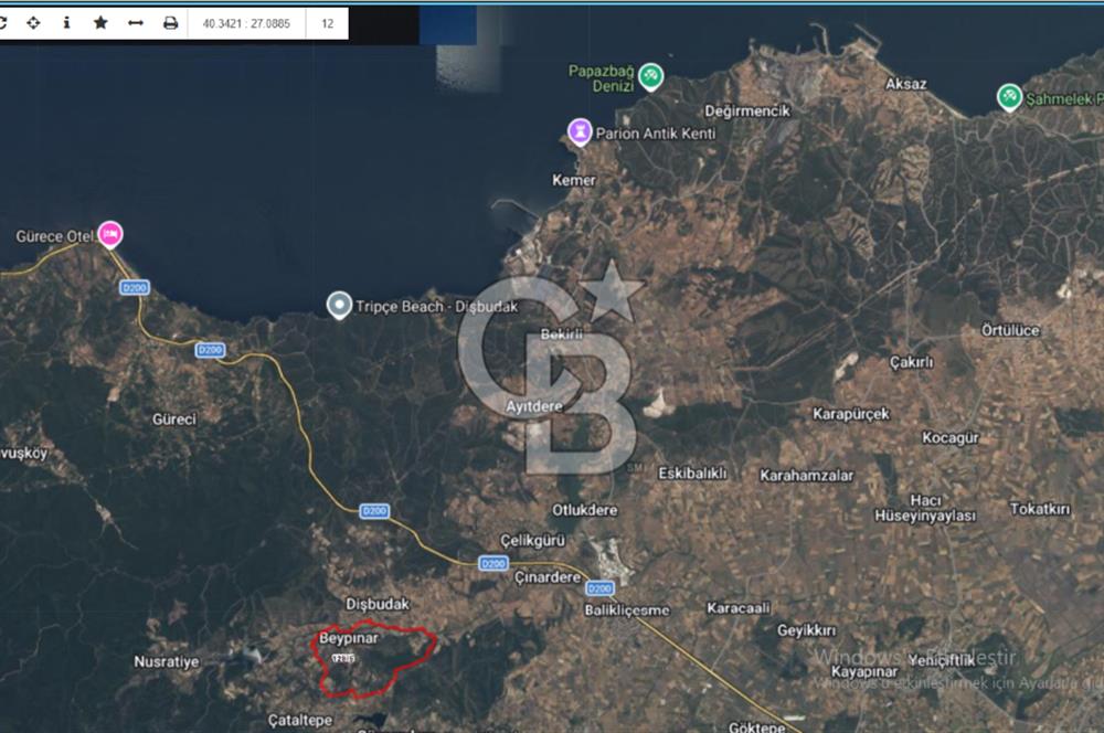 ÇANAKKALE LAPSEKİ BEYPINAR’DA SATILIK TARLA