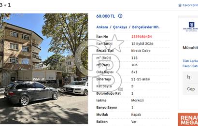 BAHÇELIEVLER KIRALIK 3 + 1