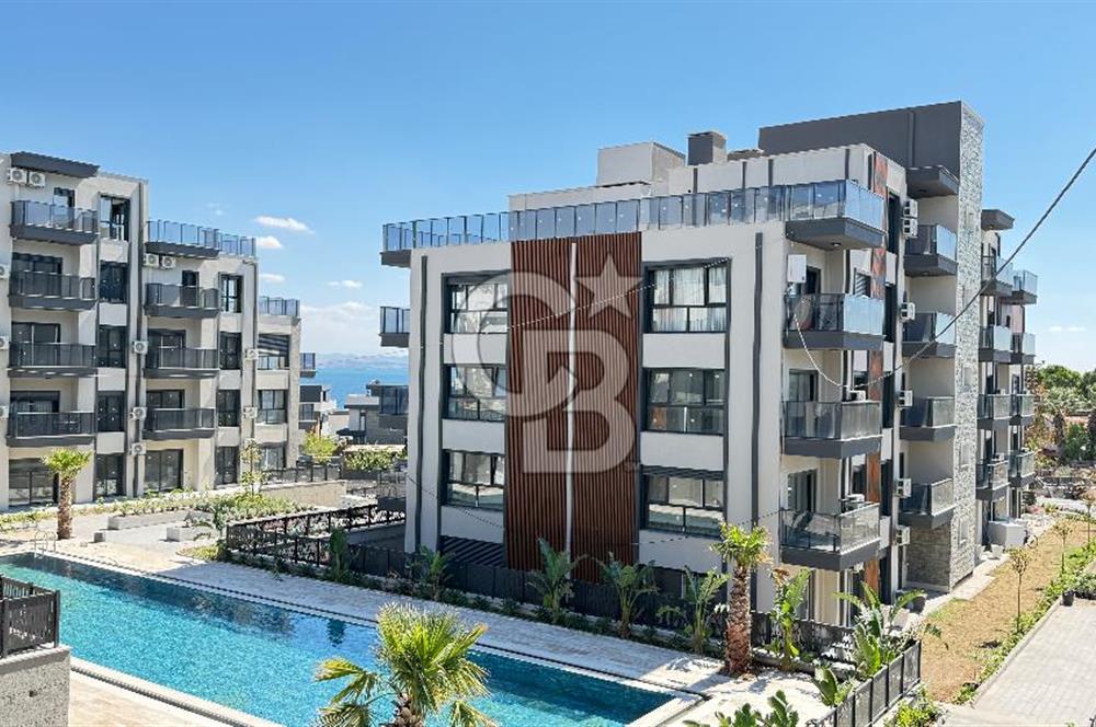 1+1 Flat for Sale with Sea View and Pool in Candarli