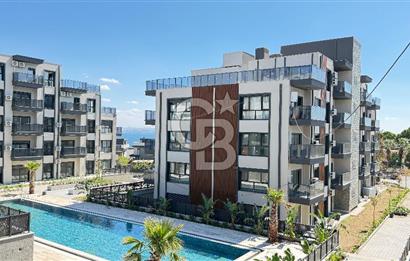 1+1 Flat for Sale with Sea View and Pool in Candarli