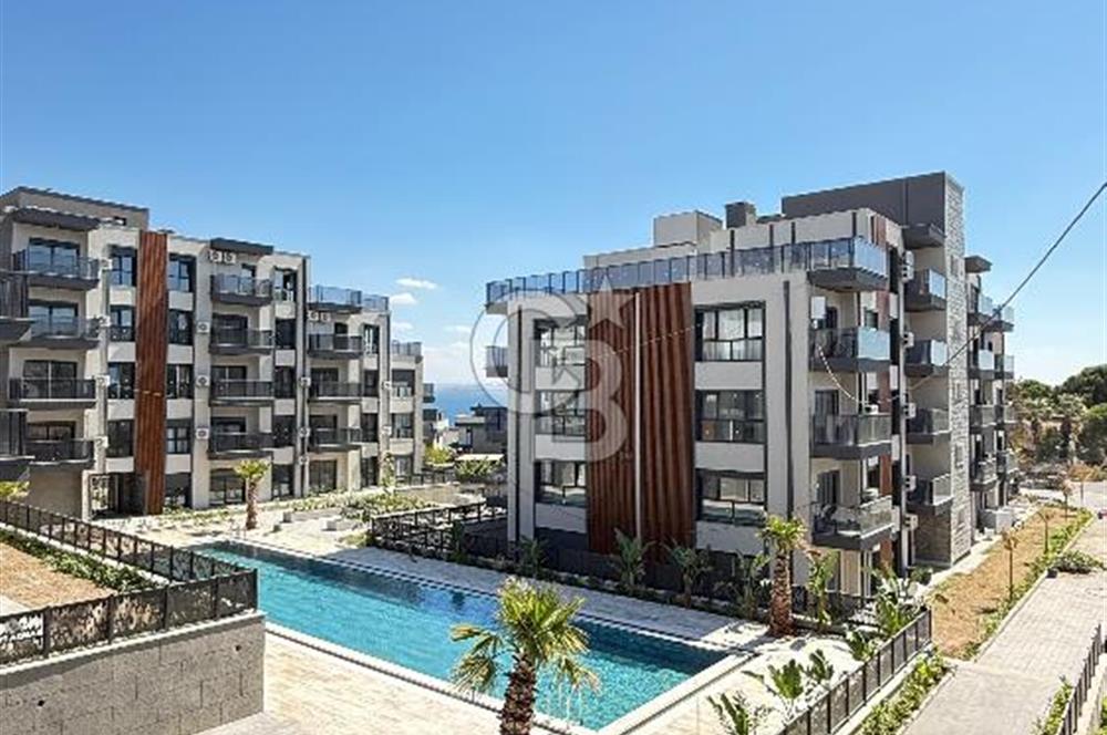 1+1 Flat for Sale with Sea View and Pool in Candarli