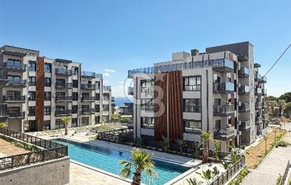 1+1 Flat for Sale with Sea View and Pool in Candarli
