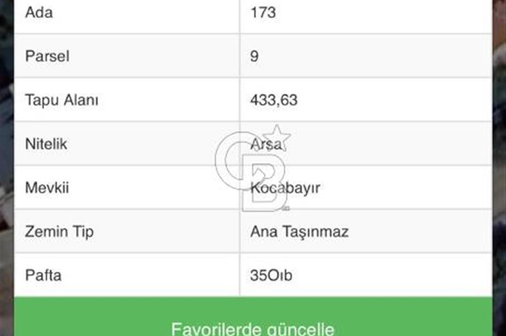 KANDIRA CEBECİDE SATILIK 433M2 İMARLI ARSA