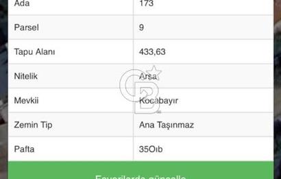 KANDIRA CEBECİDE SATILIK 433M2 İMARLI ARSA