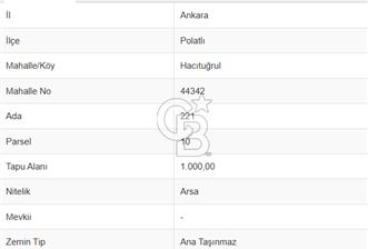 hacıtuğrul satılık 1350m2 arsa - 1 - 374439