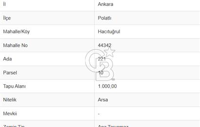 hacıtuğrul satılık 1350m2 arsa