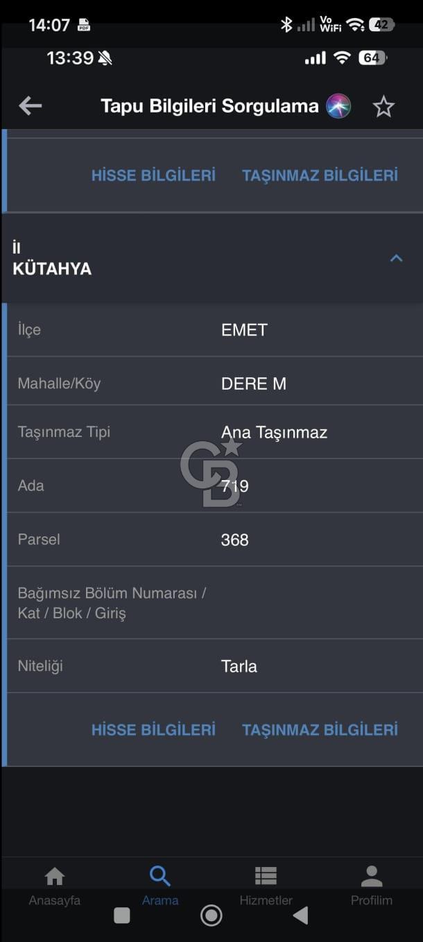 Kütahyada çok amaçlı arsa