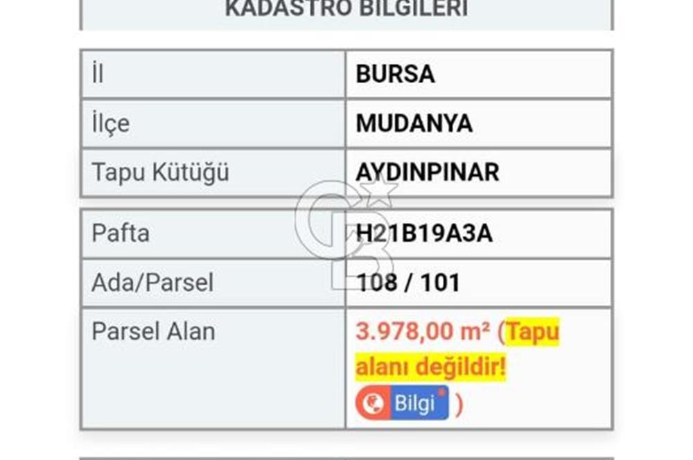 MUDANYA AYDINPINAR'DA VİLLA İMARLI ARSA