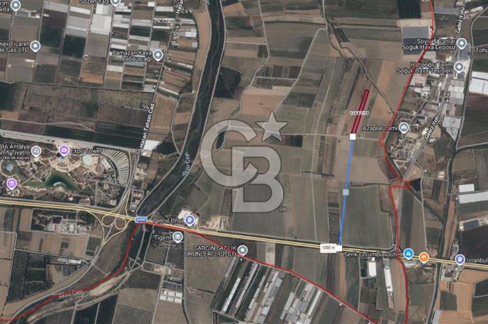 AKSU SOLAK'DA TARIMA VE YATIRIMA UYGUN 12.380 m2 TARLA