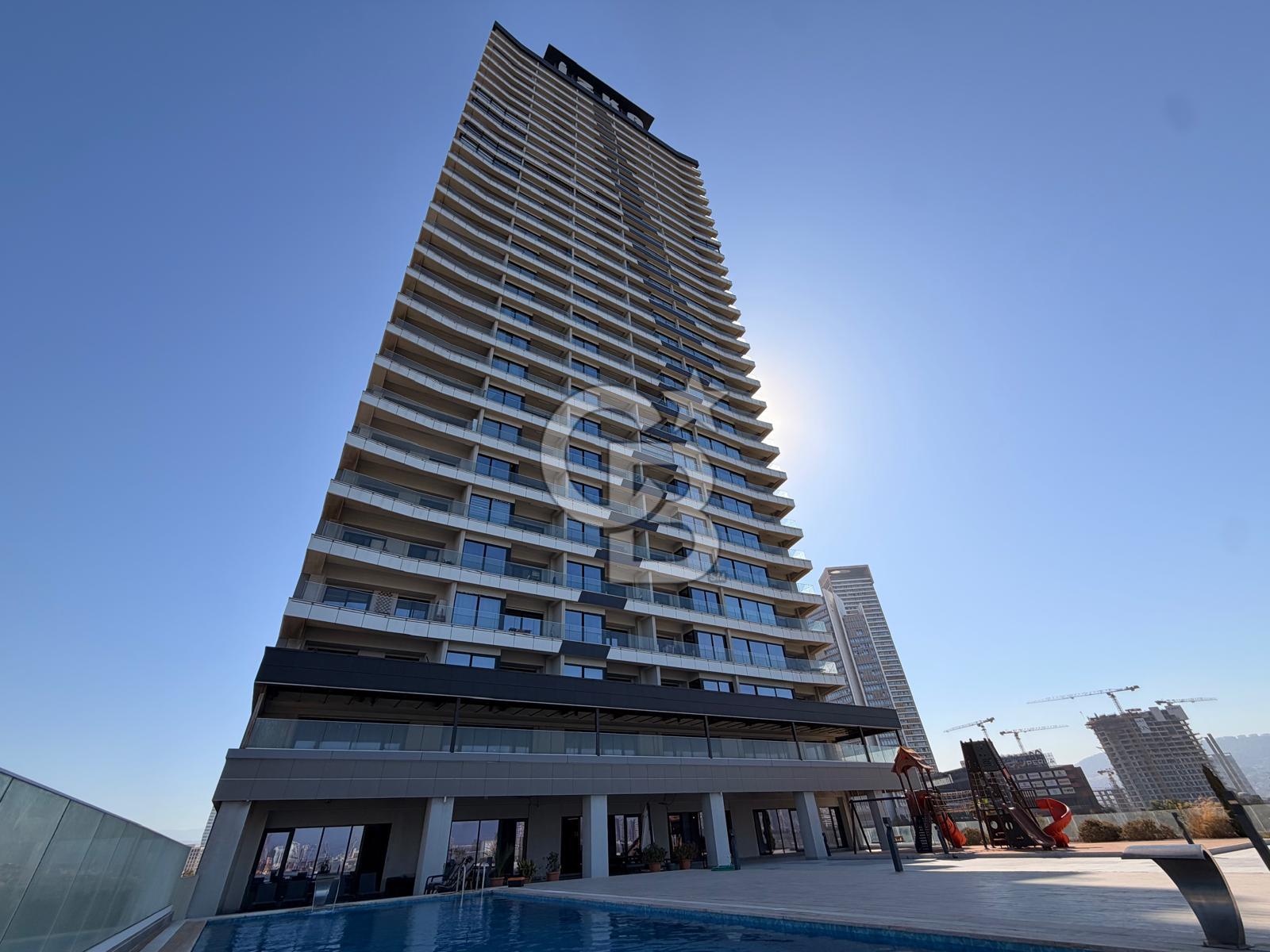 İZKA PORT'TA DENİZ MANZARALI EŞYALI 1+1 DAİRE