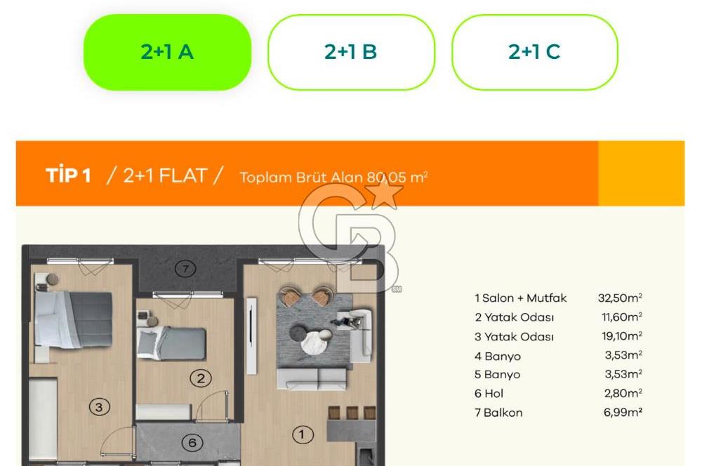 Natura Orman 2+1 Satılık daire