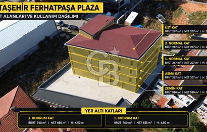 ATAŞEHİR-F.PAŞA / 3500 M2 İSKANLI VE 3 TON YÜK ASANSÖRLÜ PLAZA