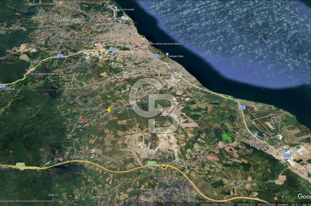 YALOVA ÇİFTLİKKÖY GACIK'TA DENİZ MANZARALI 658 m² YATIRIM FIRSAT