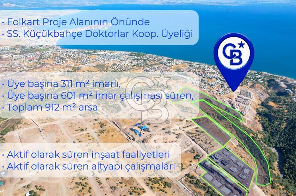 Çandarlı Folkart'a Sınır 311M² İmarlı Arsa + 601M² Tarla Hissesi