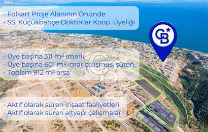 Çandarlı Folkart'a Sınır 311M² İmarlı Arsa + 601M² Tarla Hissesi