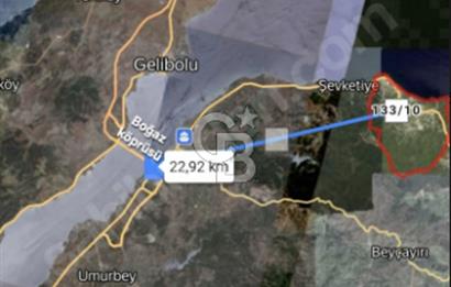 Lapseki"1915 boğaz köprüsüne,anayola ve denize yakın 4248m²arazi