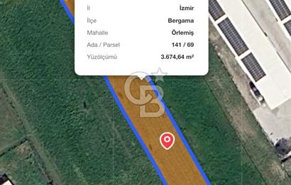 Bergama Örlemiş'te RES&GES yatırımları Çevresinde 3.674 m2 TARLA