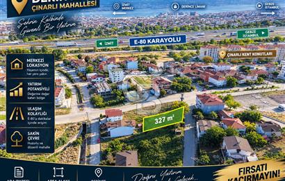 DERİNCE ÇINARLI'DA 327 M² SATILIK İMARLI ARSA | +1 KOT AVANTAJI