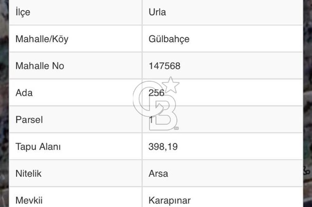 URLA GÜLBAHÇE'DE İÇERİSİNDE KAYITLI BİNA OLAN İMARLI ARSA
