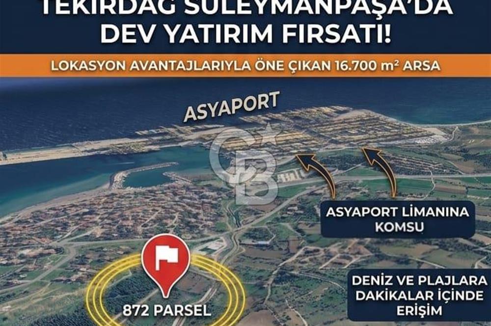 Tekirdağ Süleymanpaşa Barbaros Mah. Satılık 16700 m² Arsa