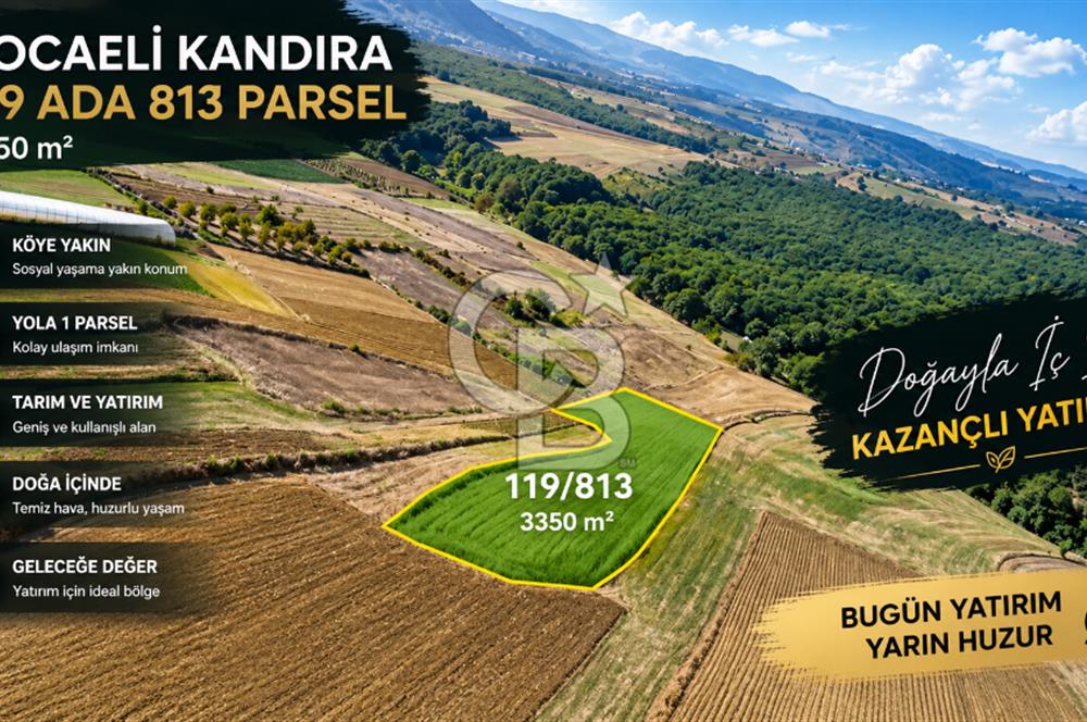 KANDIRA KIRKARMUT'TA SATILIK 3.350 m² TARLA | YOLA 1 PARSEL