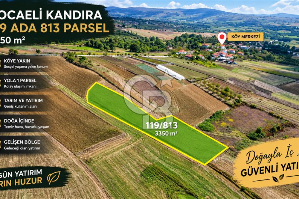 KANDIRA KIRKARMUT'TA SATILIK 3.350 m² TARLA | YOLA 1 PARSEL