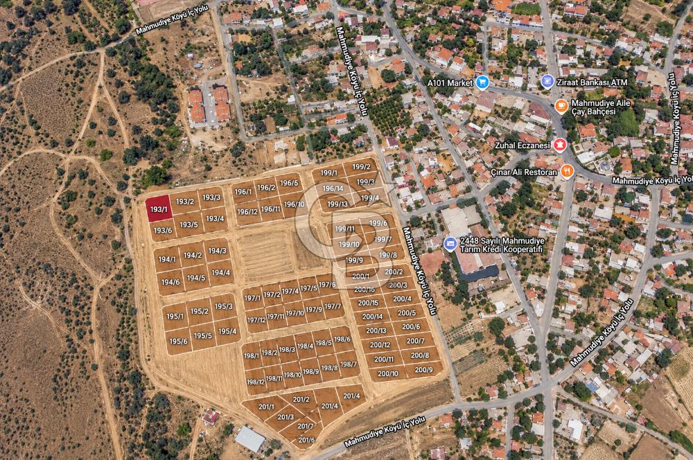 EZİNE MAHMUDİYE'DE %80 İMARLI 451 M² SATILIK ARSA