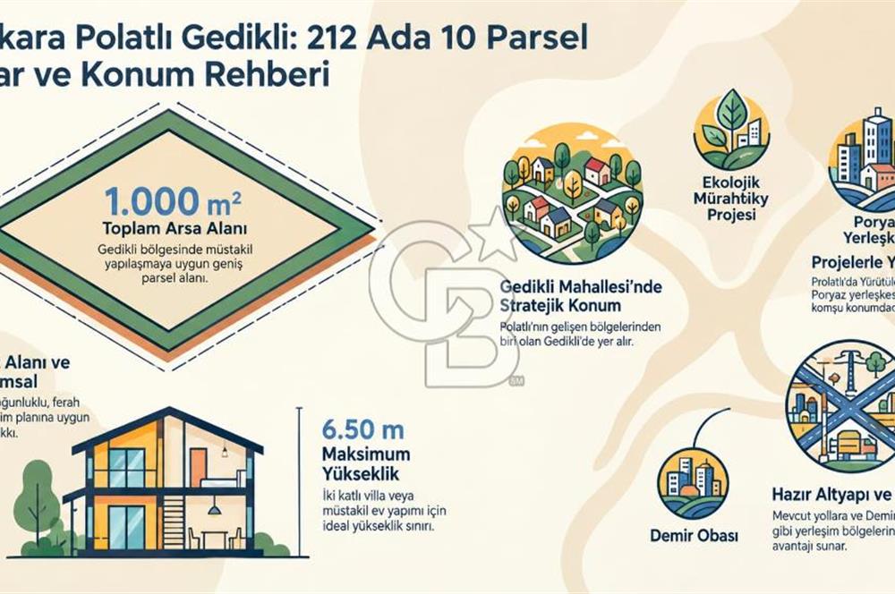POLATLI GEDİKLİ DE SATILIK 1000 m² VİLLA ARSASI