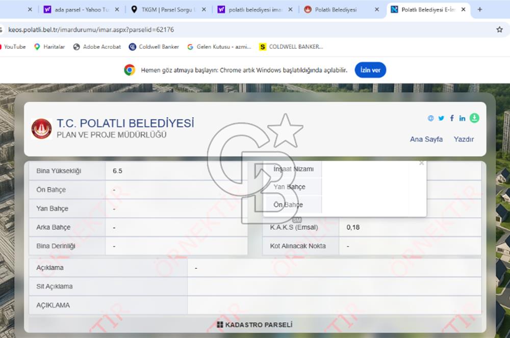 POLATLI GEDİKLİ DE SATILIK 1000 m² VİLLA ARSASI