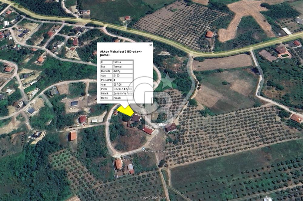 YALOVA TERMAL AKKÖYDE DENİZ MANZARALI 367M2 SATILIK ARSA