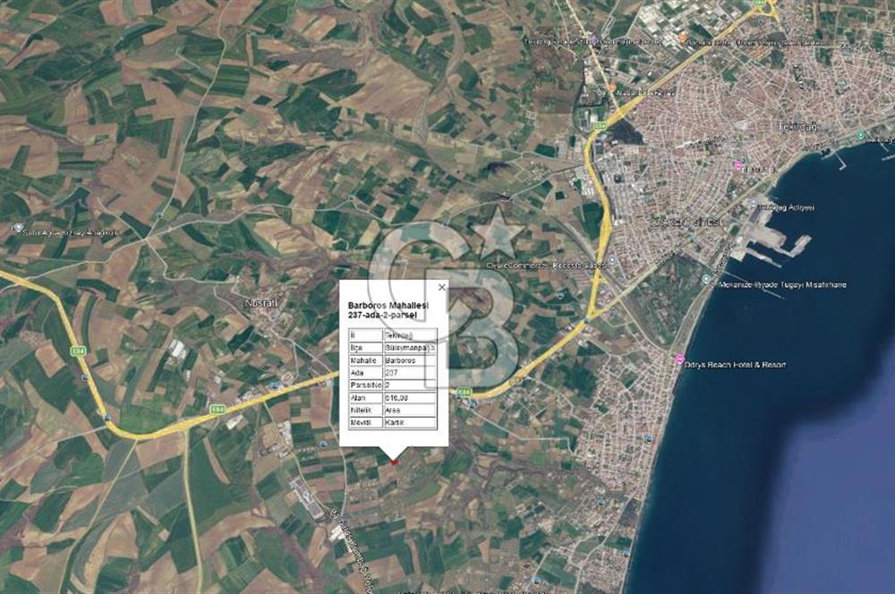 Tekirdağ Süleymanpaşa Barbaros Mah. Satılık 616.08 m² Arsa